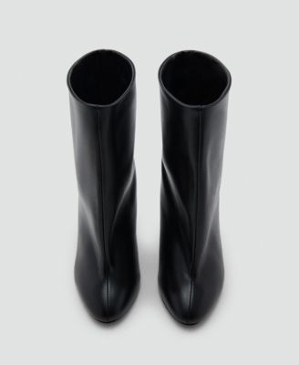 Women's Wide Shaft Leather Heeled Boots