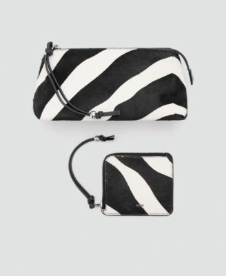 Women's Zebra Hair Leather Toiletry Bag