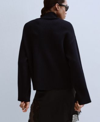 Women's Buttons Perkins-Neck Sweater