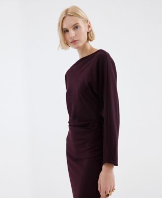 Women's Boat-Neck Ruched Dress