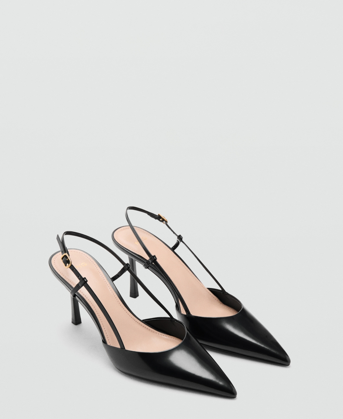 Mango Women's Pointed-Toe Leather Heeled Shoes