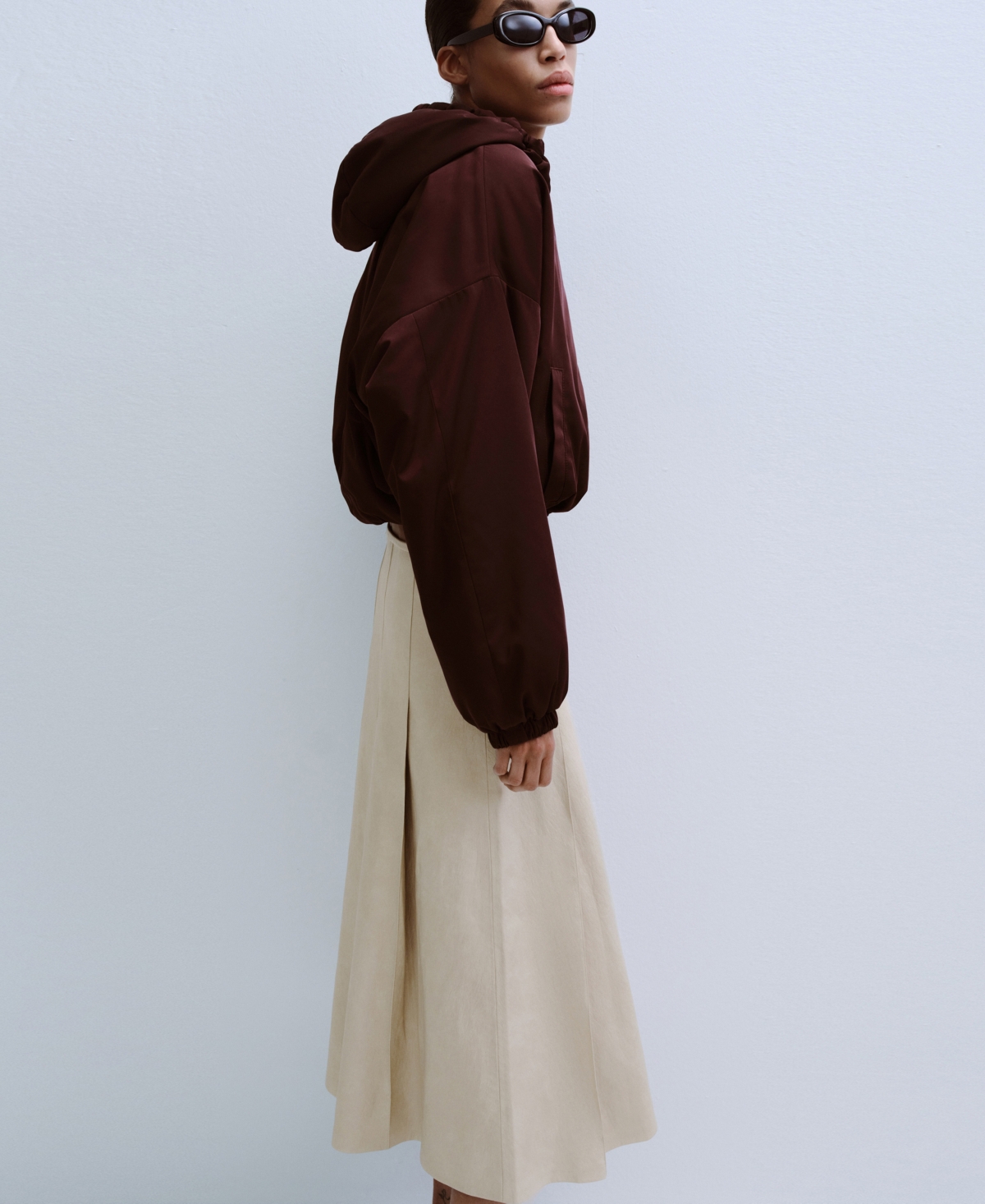 Mango Women's Faux-Leather Godet Skirts