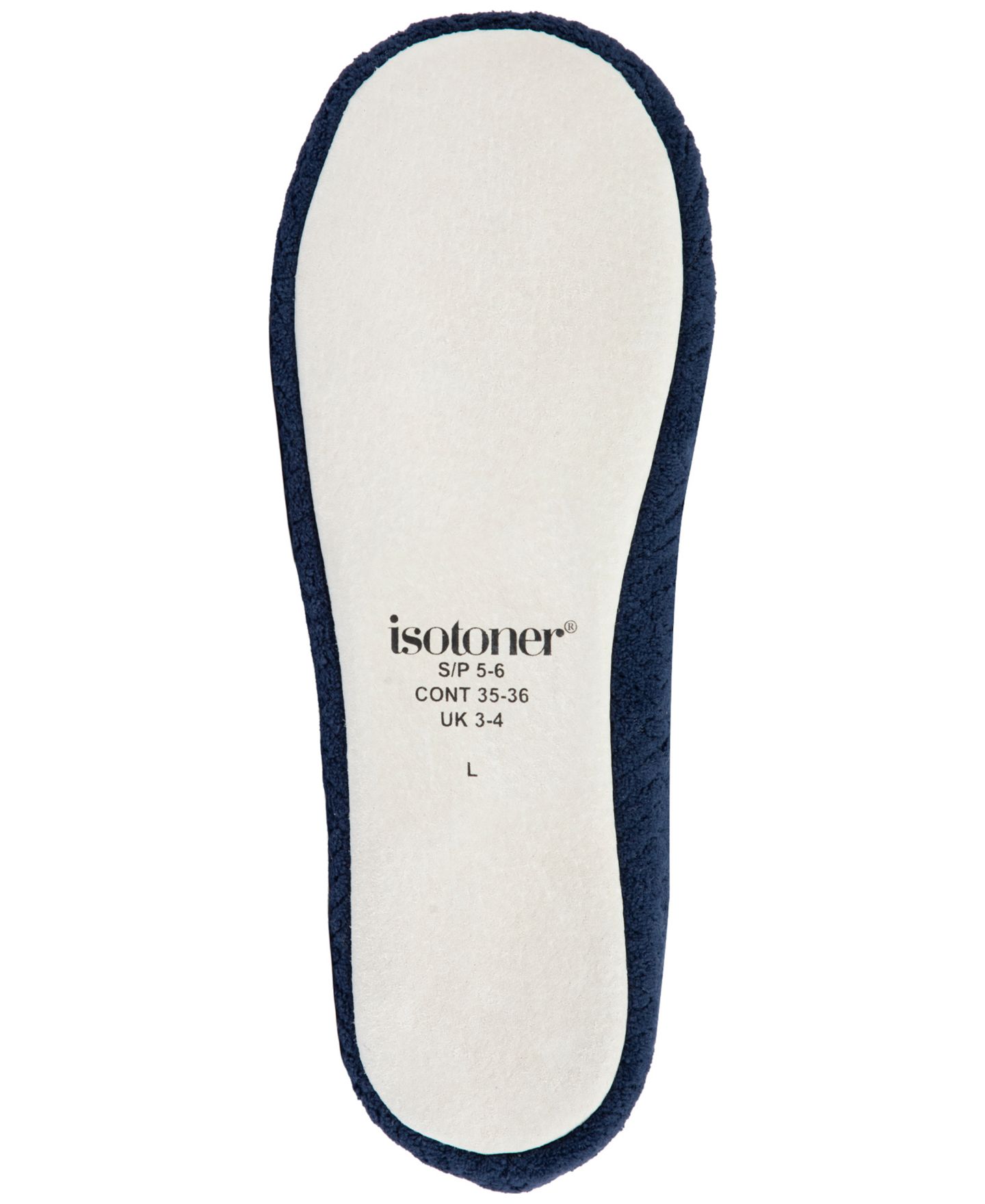 Женские тапочки Isotoner Signature Microterry Gemma Pillowstep Ballerina Slippers, цвет: Тёмно-синий — фото 4