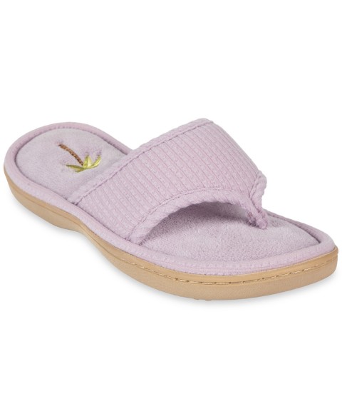 Женские Isotoner Signature Women's Embroidered Seersucker Flip Flop Slippers