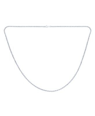 Thin Lightweight 2MM .925 Sterling Silver Rope Link Chain Necklace