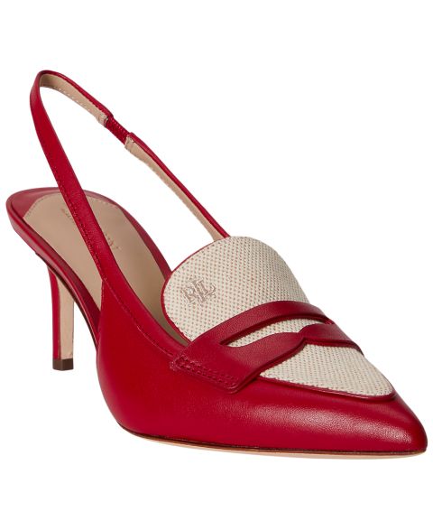 Женские туфли Lauren Ralph Lauren Khloe Slingback Loafer Pumps, цвет: Красный / Натуральный