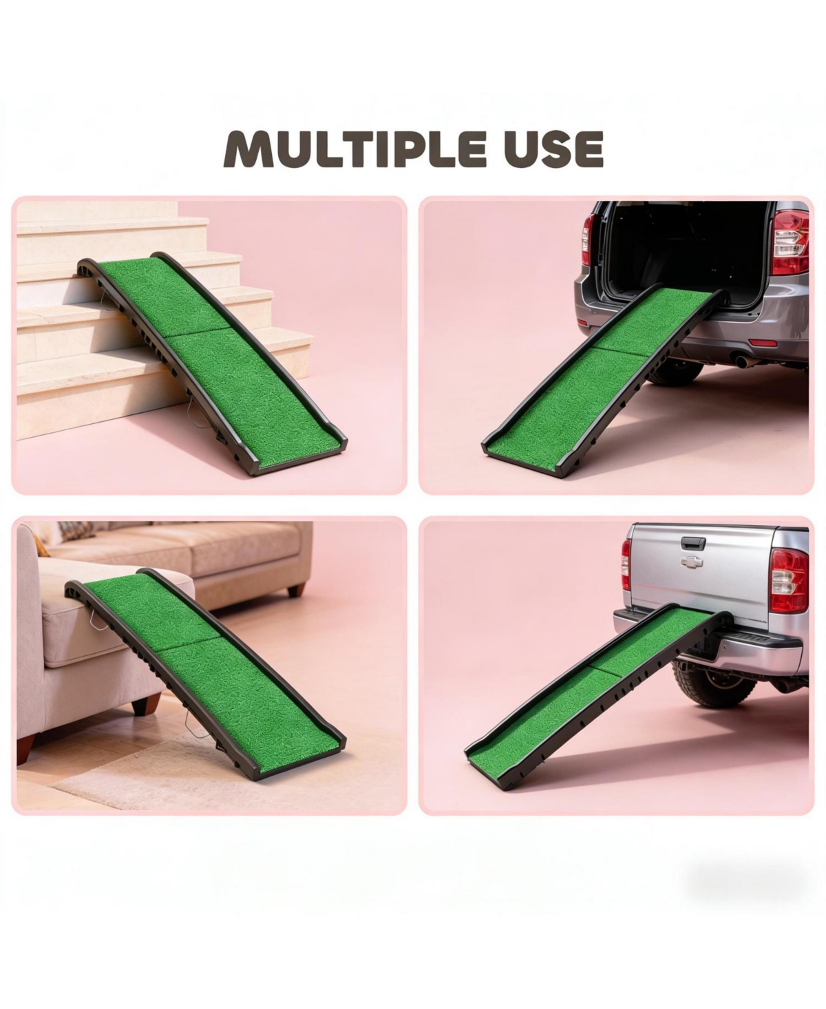 Aostirmotor Foldable Dog Car Ramp | Lightweight & Portable Pet Access Ramp,Green