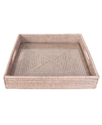 Artifacts Trading Company Square Serving Ottoman Trays with Glass Insert