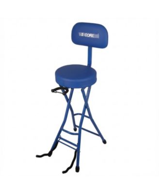 Guitar Stool 3.15" Padded Chair w Backrest Foldable Music Seat Built in Foot Rest Guitar Stand