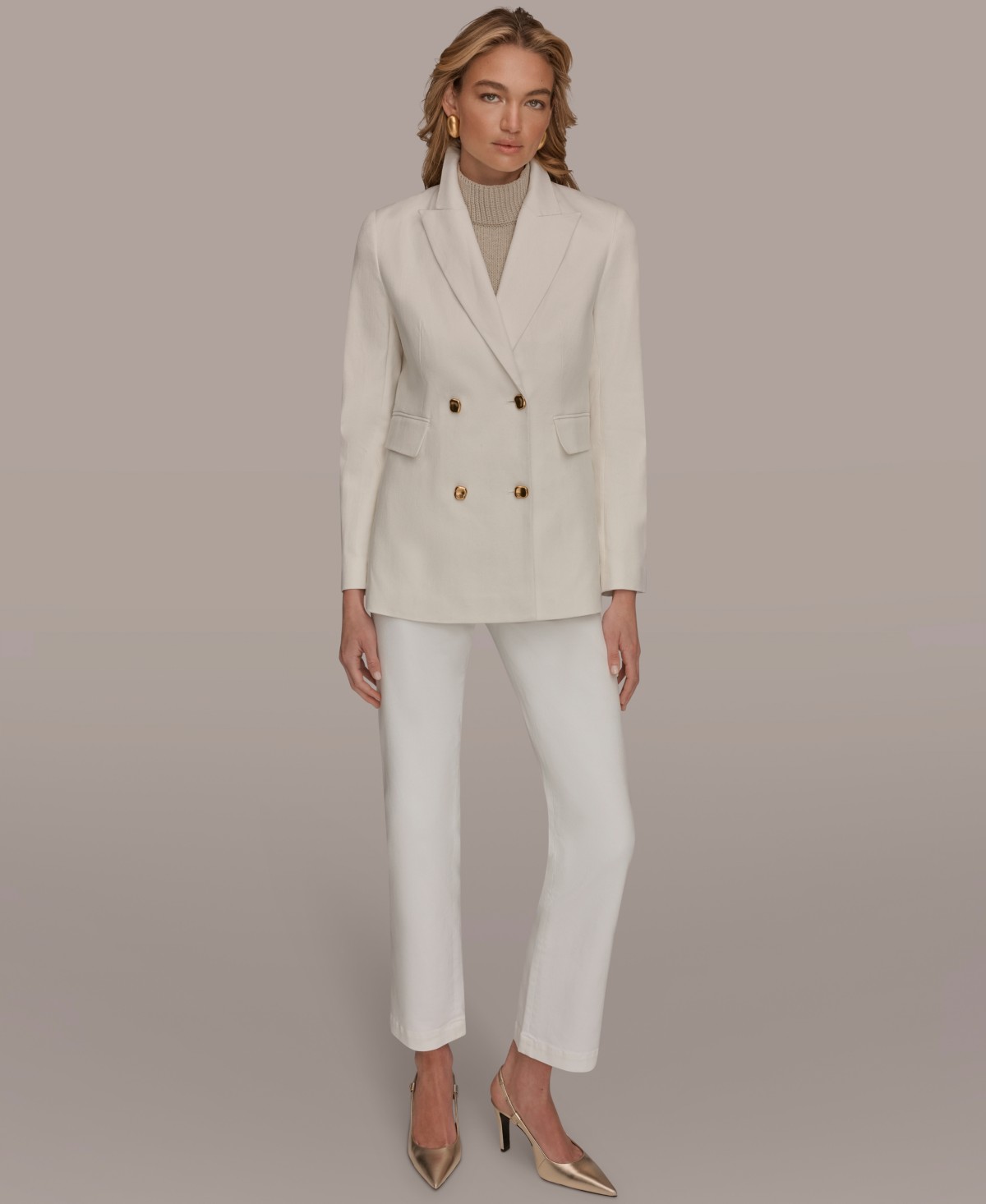 Женские Donna Karan New York Women's Double Breasted Blazer Jacket — фото 7