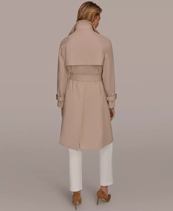 Women's Double Breasted Belted Notch Collar Trench Coat - thumbnail 2