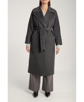 Women's Pure Cashmere Wrap Belted Midi Coat