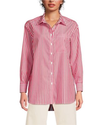 Women's Oversized No Iron Tunic with Statement Collar Shirt