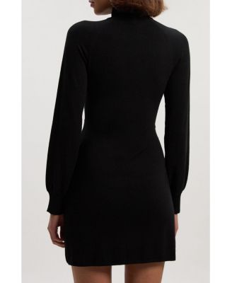 Women's Viscose Blend Popper Knit Mini Dress