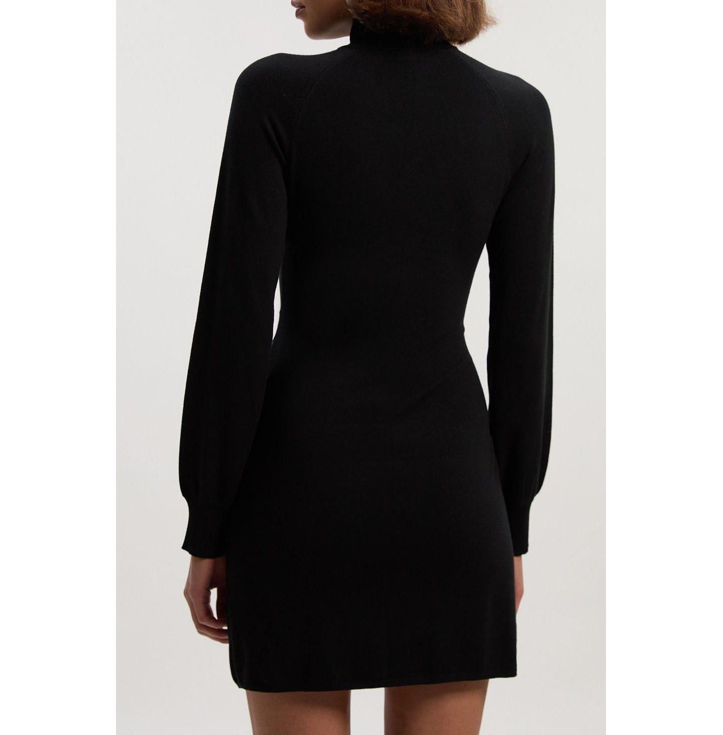 Женское платье Karen Millen Viscose Blend Popper Knit Mini, цвет: Чёрный — фото 7