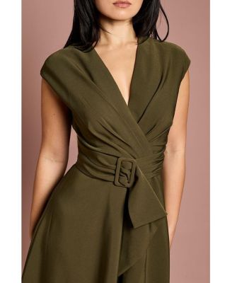 Women's Belted Crepe Dress