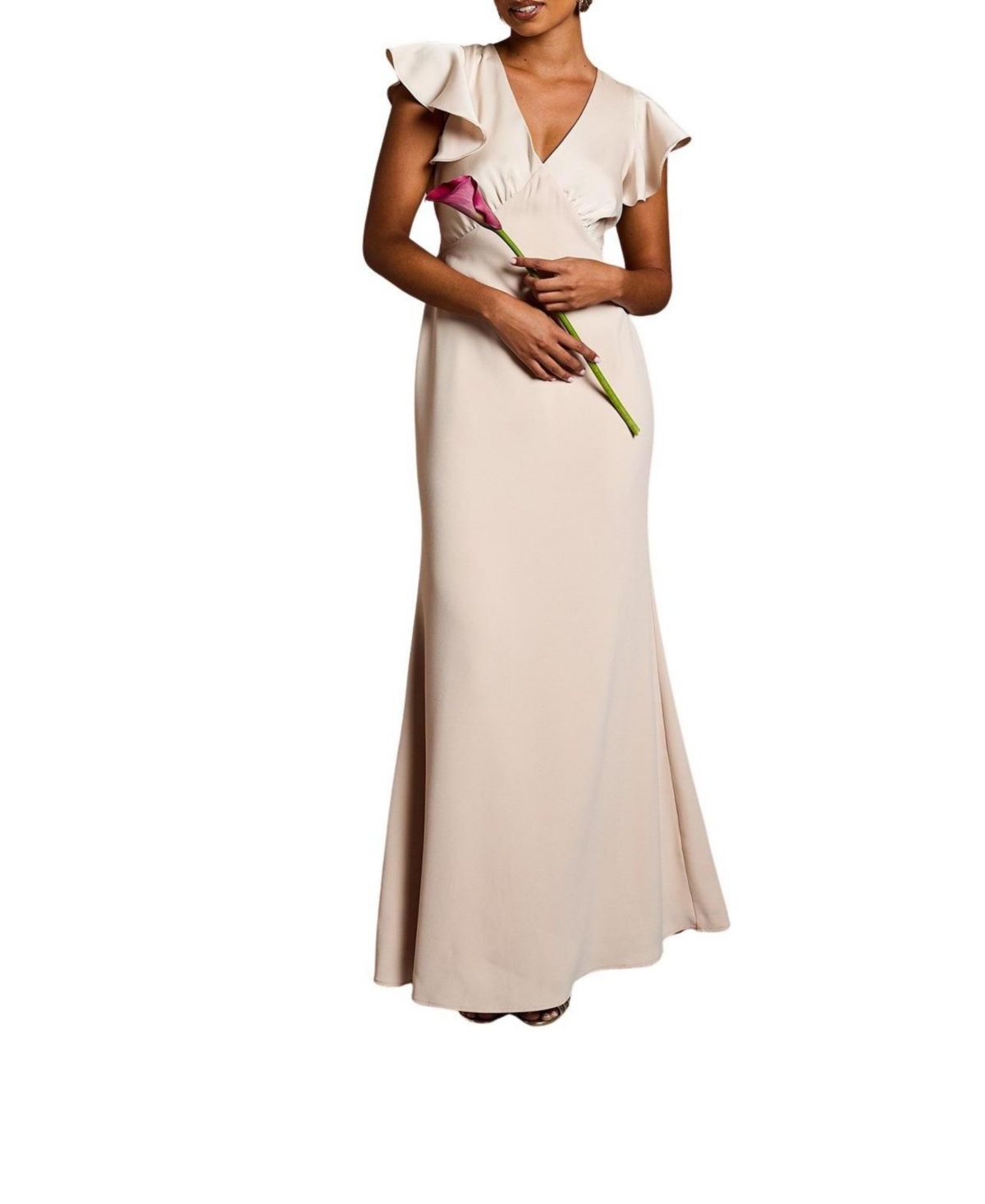Coast Women's Petite V-Neck Maxi Bridesmaid Dress