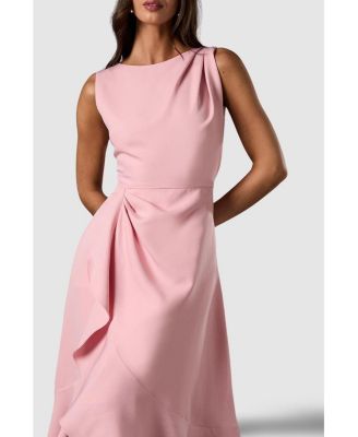 Women's Waterfall Crepe Midi Dress
