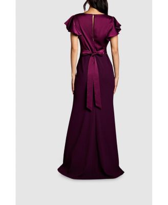 Women's V-Neck Angel Short Sleeve Maxi Dress