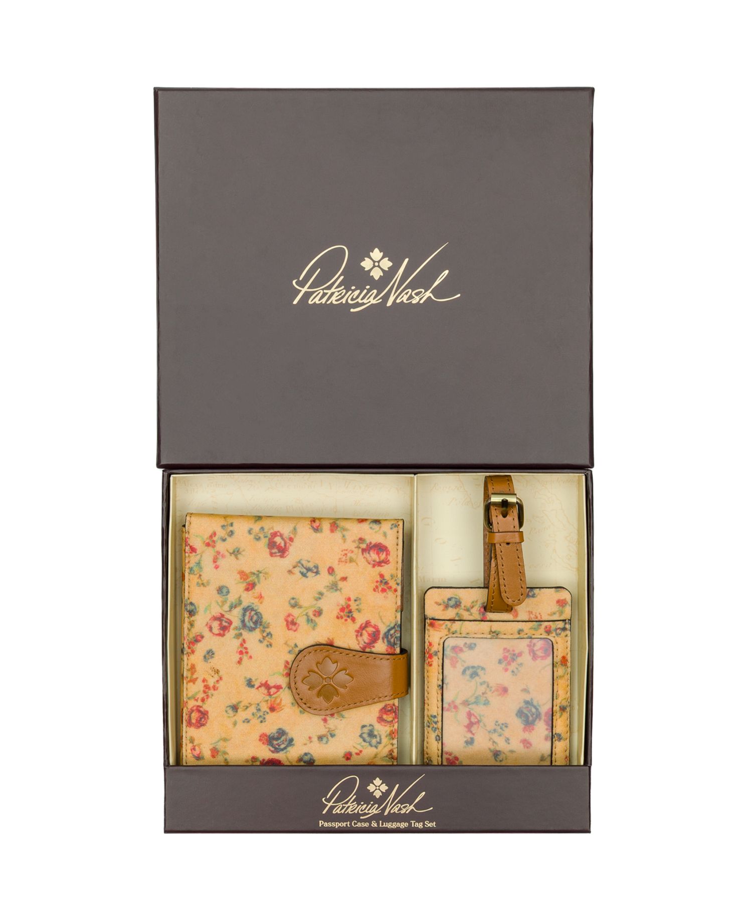 Fleur de Jardin Boxed Luggage Tag Wallet Set