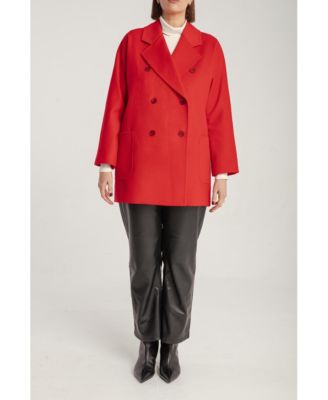 Women's Cashmere Double Breasted Short Coat