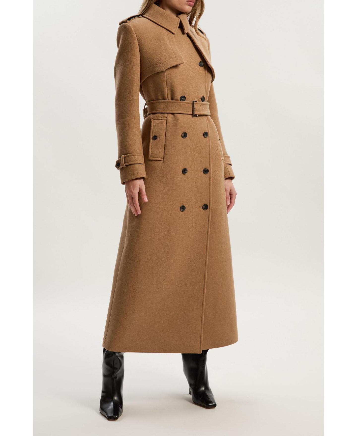 Женское пальто Karen Millen Wool Mix Belted Trench Maxi Coat., цвет: Верблюжий — фото 7
