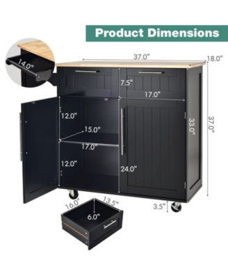 Kitchen Island Storage Trolley with Drawer and Towel Rack, Rolling Cart