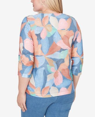 Women's  Beachcomber Abstract Floral V Neck Top