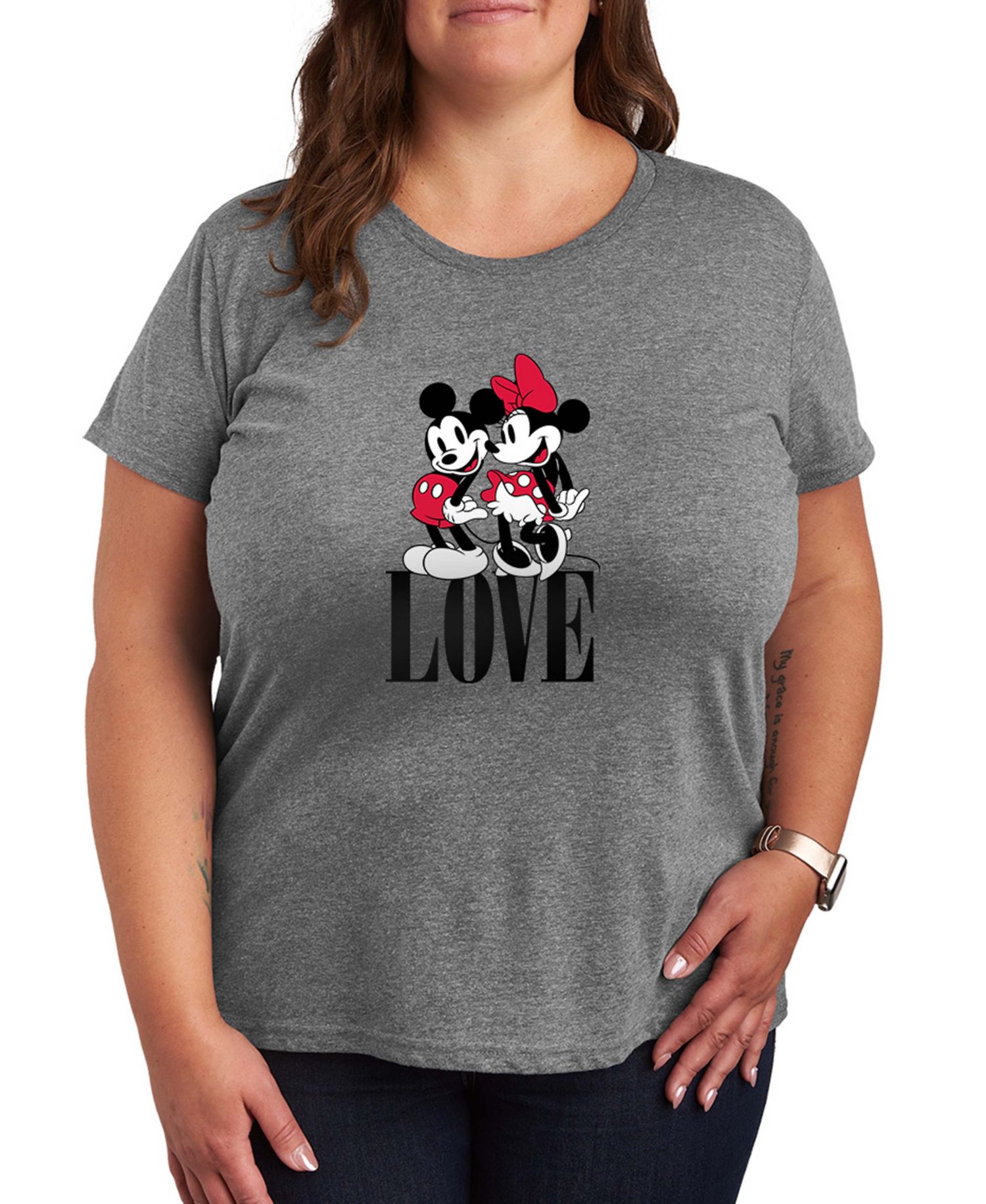 Women's Mickey Minnie Love Women's Short-Sleeve Graphic T-Shirt