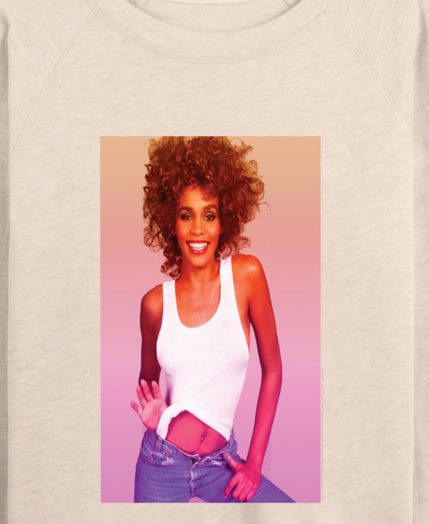 Women's Beautiful Radiant Whitney Houston French Terry Long-Sleeve T-Shirt