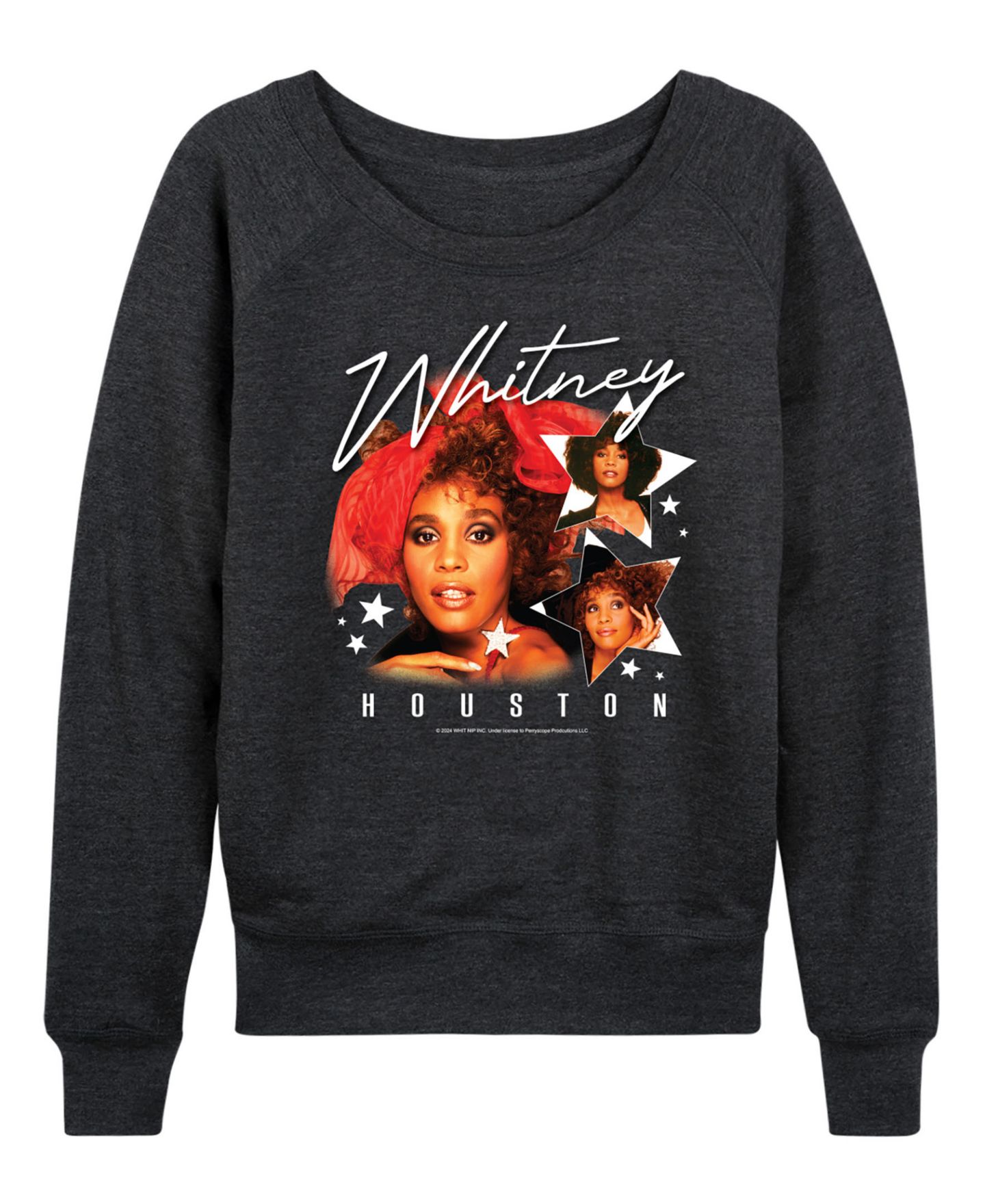Женская футболка Hybrid Apparel Whitney Houston Stars French Terry Long-Sleeve, цвет: Меланжевый угольный — фото 1