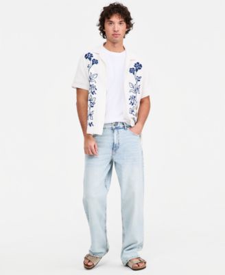 Men's Wave Wash Baggy Jeans