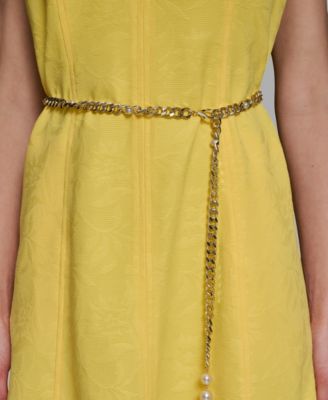 Women's Collared Chain Belt Midi Dress