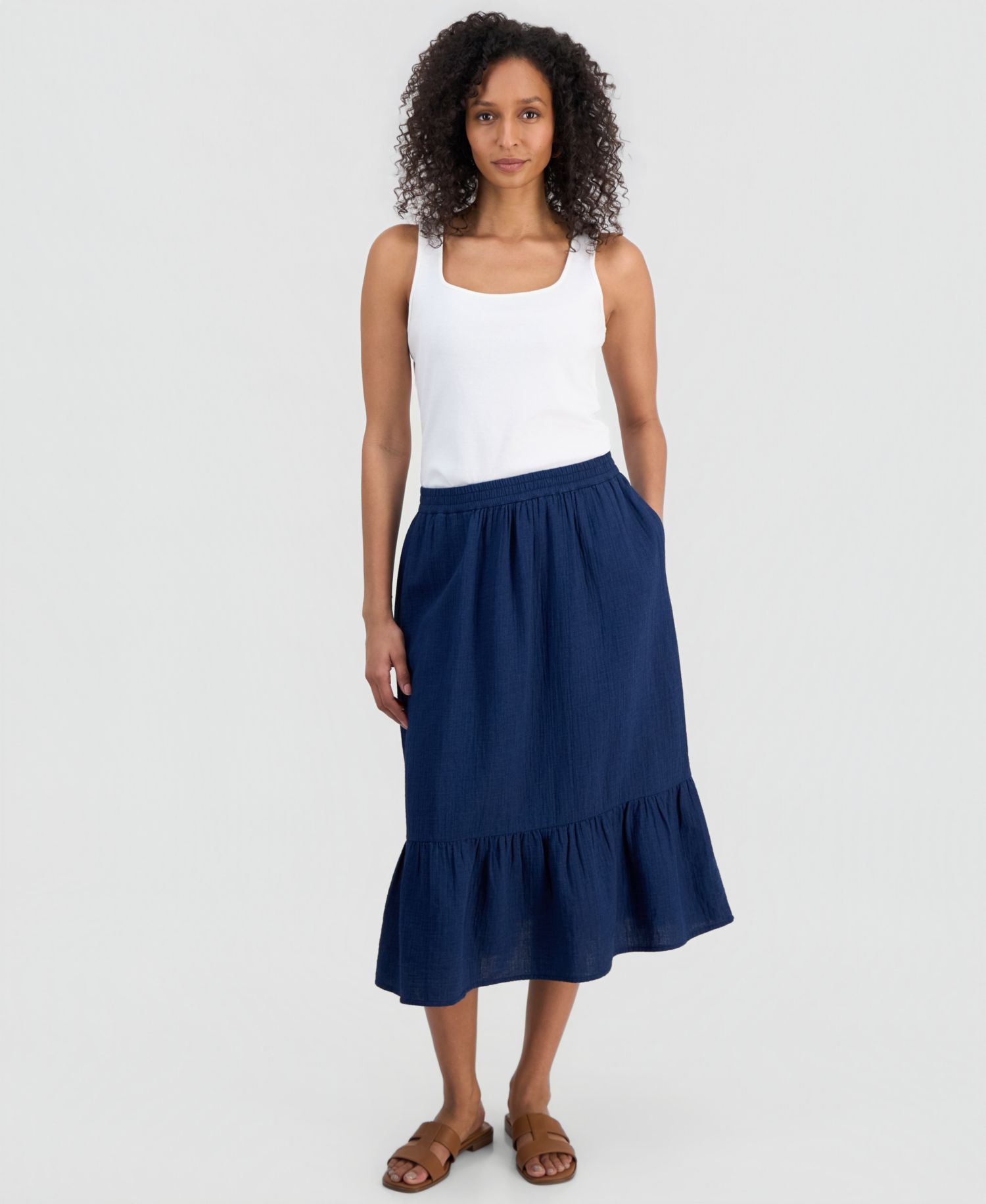 Petite Pull-On Midi Skirt