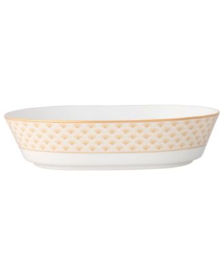 Trocadero 32 oz. Gold-Tone Oval Vegetable Bowl