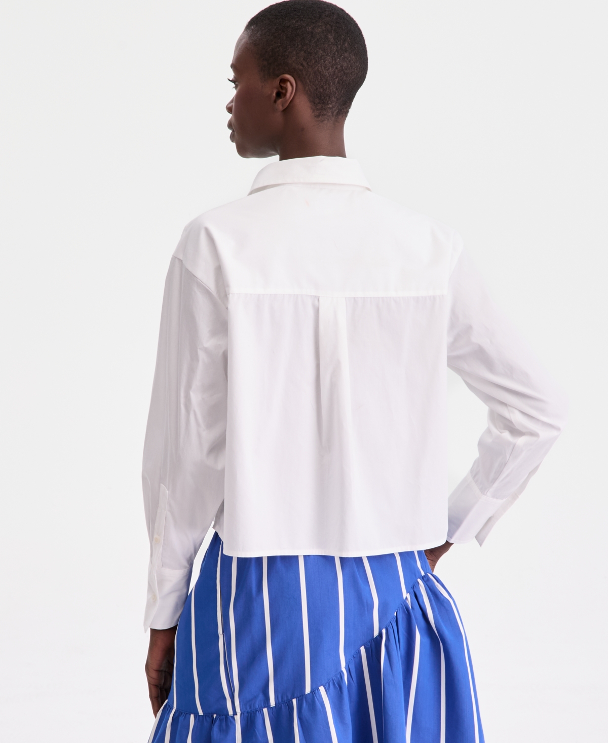 On 34th Women's Cropped Cotton Poplin Shirt, Macy's Exclusive