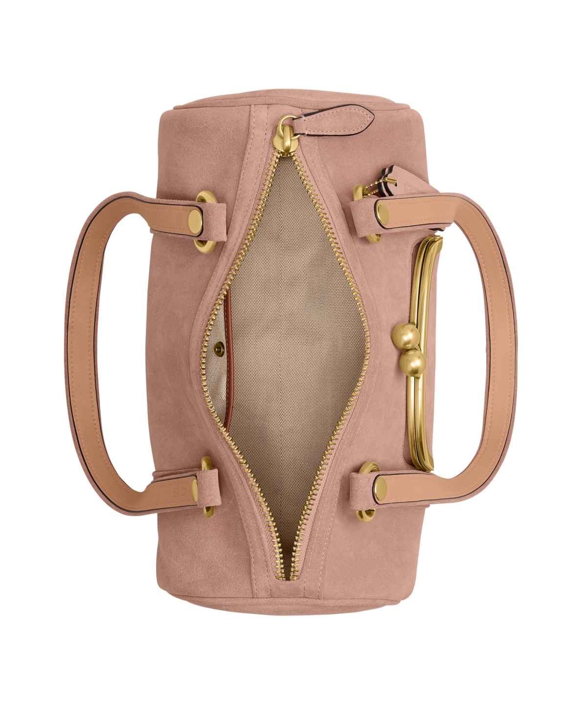 Coach Originals Barrel Medium Suede Kisslock Slim Shoulder Bag