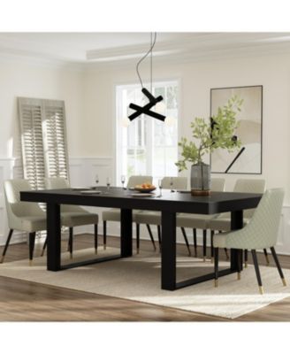 86.6 in. W, Retangular Black Walnut Wood Writing Desk Office Commercial Desk Computer Table, Meeting Table