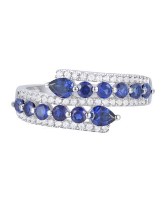 Lab-Grown Ruby (1-1/8 ct. t.w.) & Lab-Grown White Sapphire (1/3 ct. t.w.) Ring in 14k Gold Over Sterling Silver