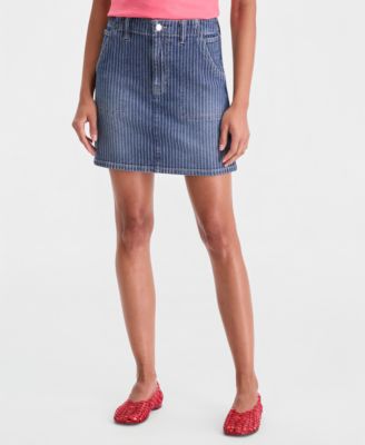Women's Striped Denim Mini Skirt