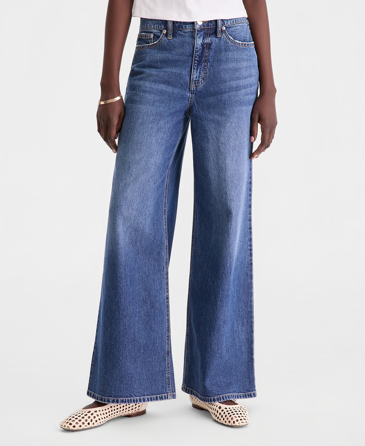 On 34th Women's Berkeley High-Rise Wide-Leg Jeans, Macy's Exclusive view 4 — MAYCSS fashion products