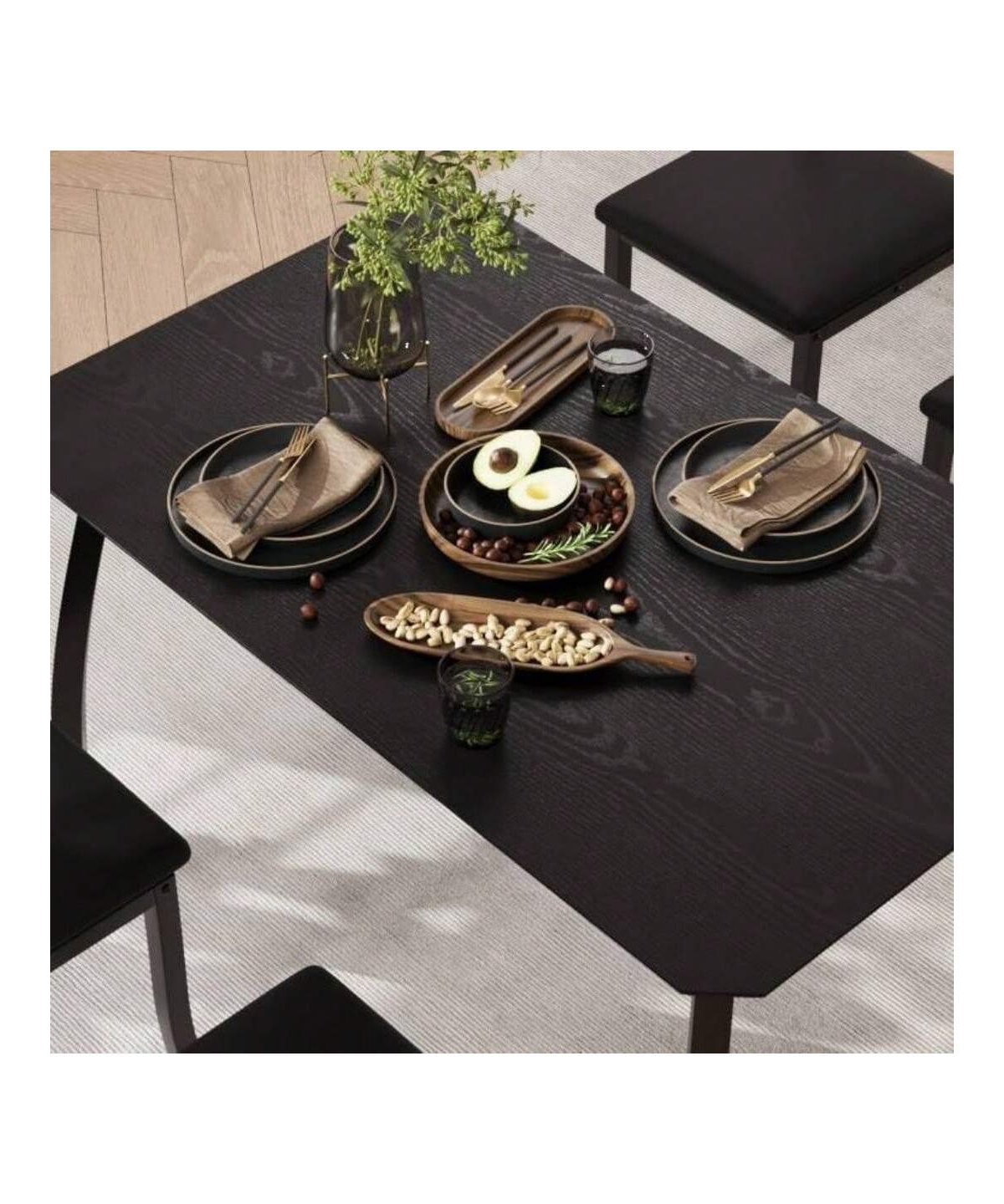 gaomon Kitchen Table Dining Table Set For 4 5 Piece Metal Frame Kitchen Table And Chair Set for Dining Room