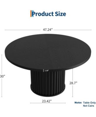 Kitchen Round Dining Table for 4-6 People Black Dining Room Table