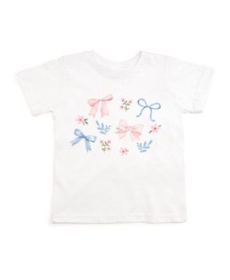 Toddler Girls Floral & Bow Short Sleeve T-Shirt