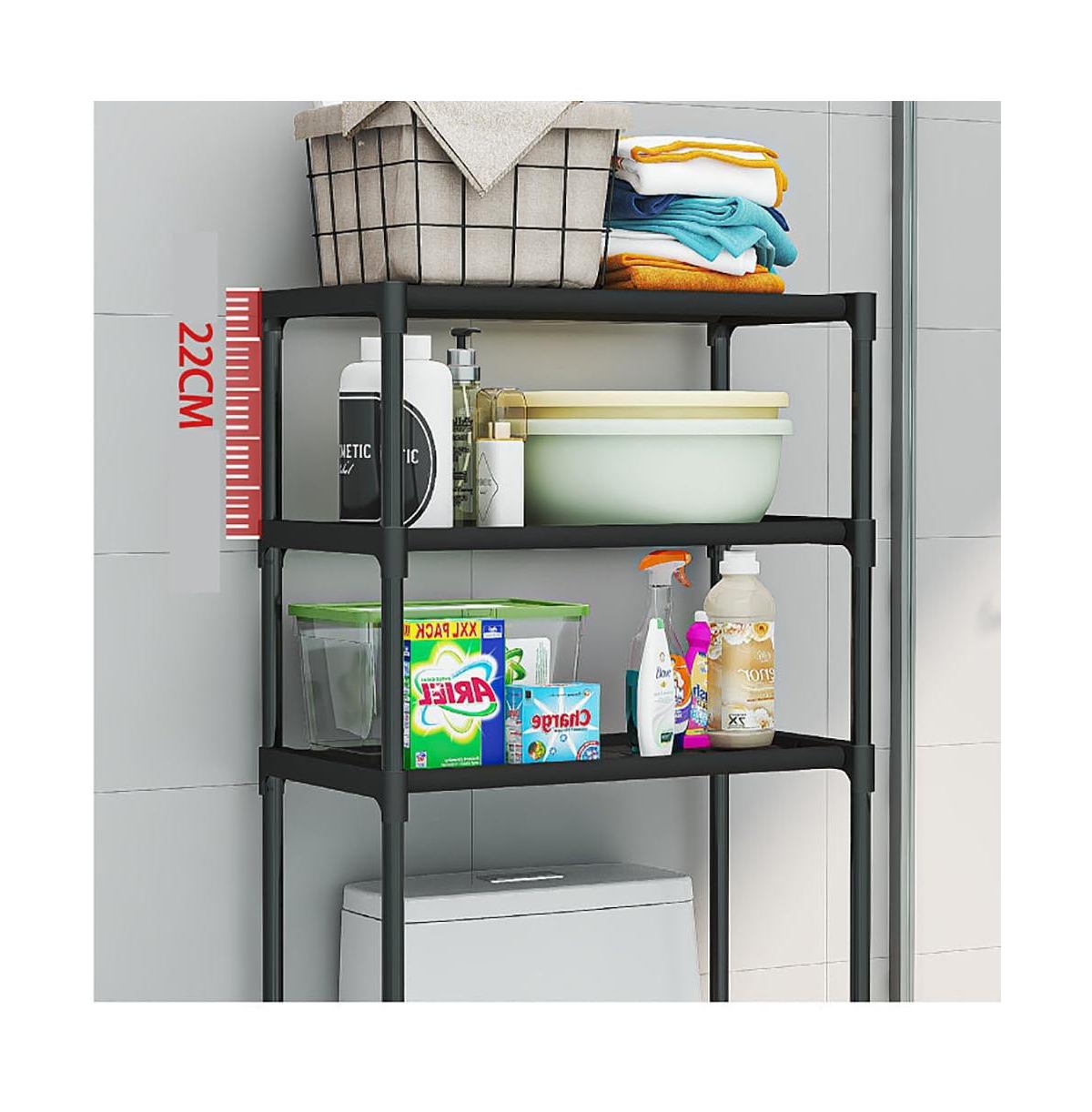Homfan 3-Tier Over The Toilet Storage, Metal Over Toilet Bathroom Organizer Shelf, Freestanding Bathroom Shelves, Space Saver Bathrooms Shelves