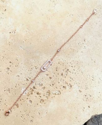 Rose Gold CZ Dancing Stone Bracelet