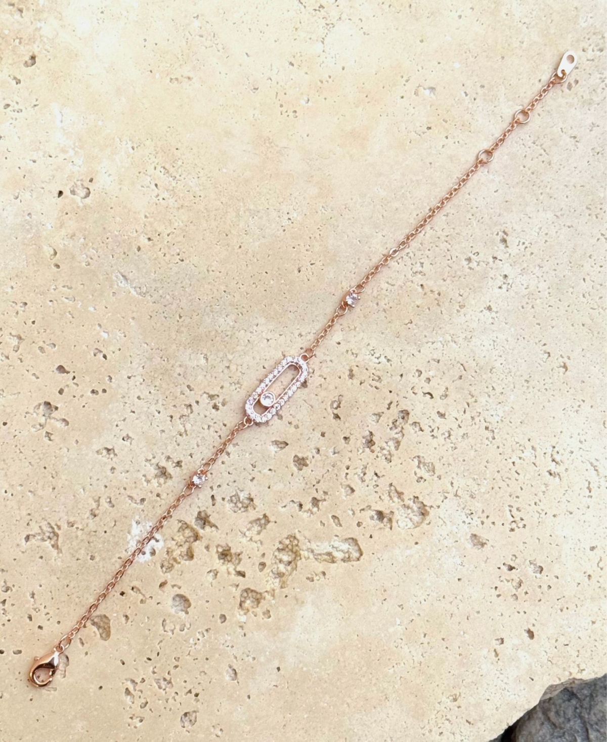 Adornia Rose Gold Cz Dancing Stone Bracelet