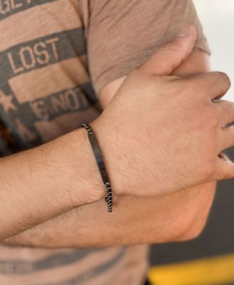 Tarnish Resistant Blackened Silver ID Bracelet