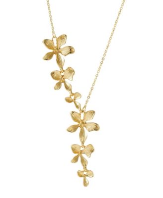Gold Petals Drop Necklace