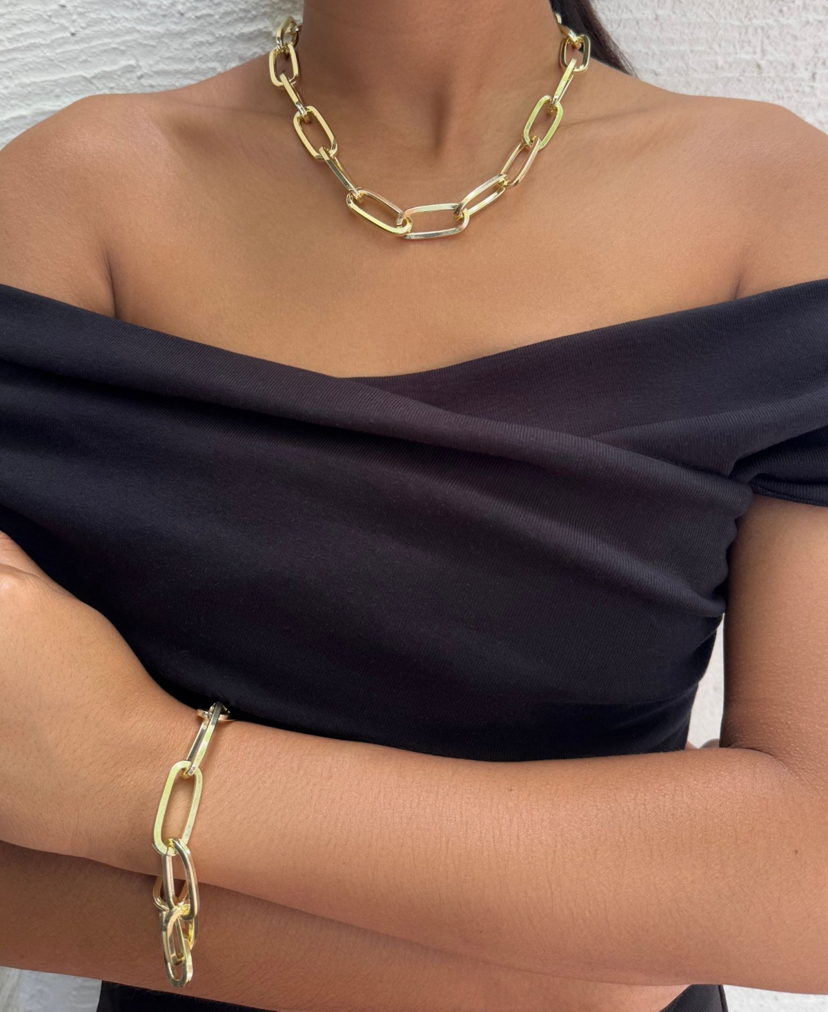 Adornia Gold Chunky Paperclip Chain Bracelet